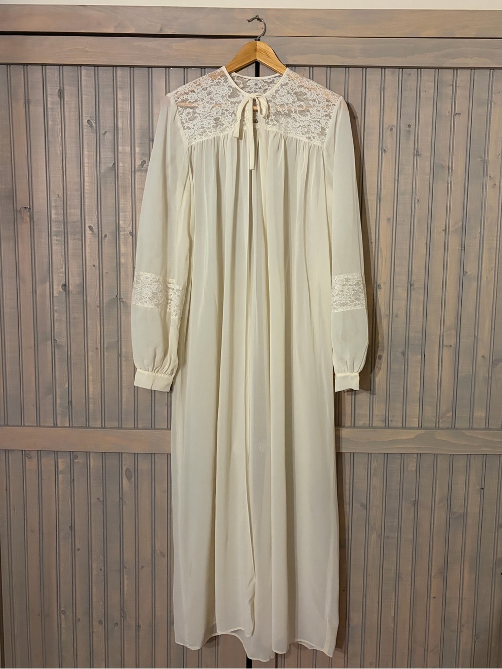 Ivory Hand Made Crepe Dressing Gown